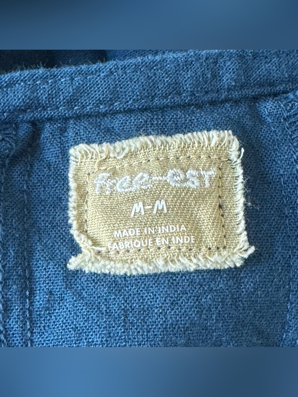 Free People free-est Tan Lines Stretch Linen Blend Mini Dress Navy Size M - Picture 9 of 16